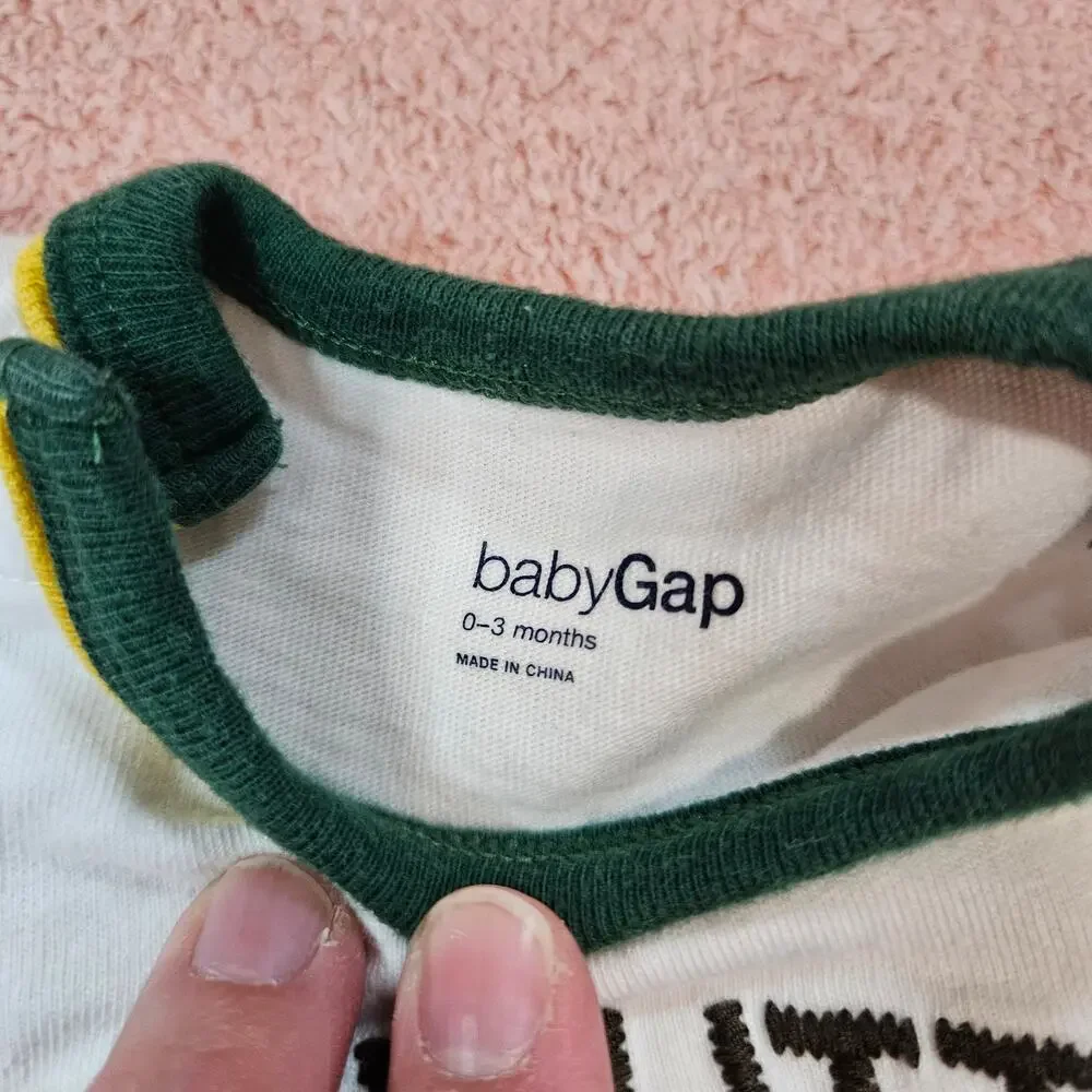 BabyGap Infant Boy Baseball Outfit and 3 onesies 0-3 Months Bundle